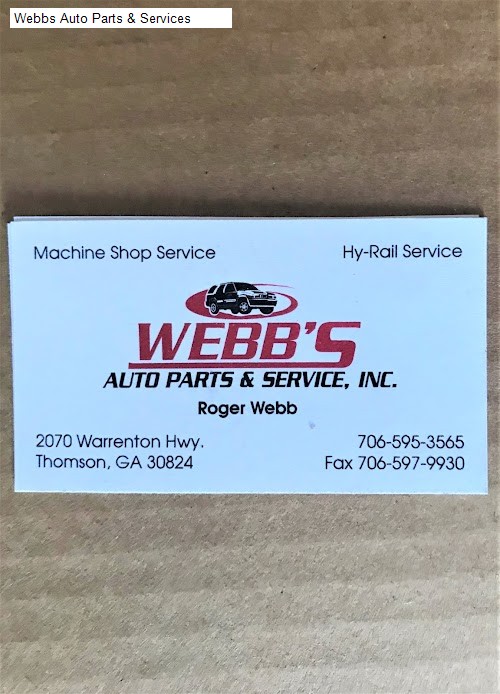 Webbs Auto Parts & Services